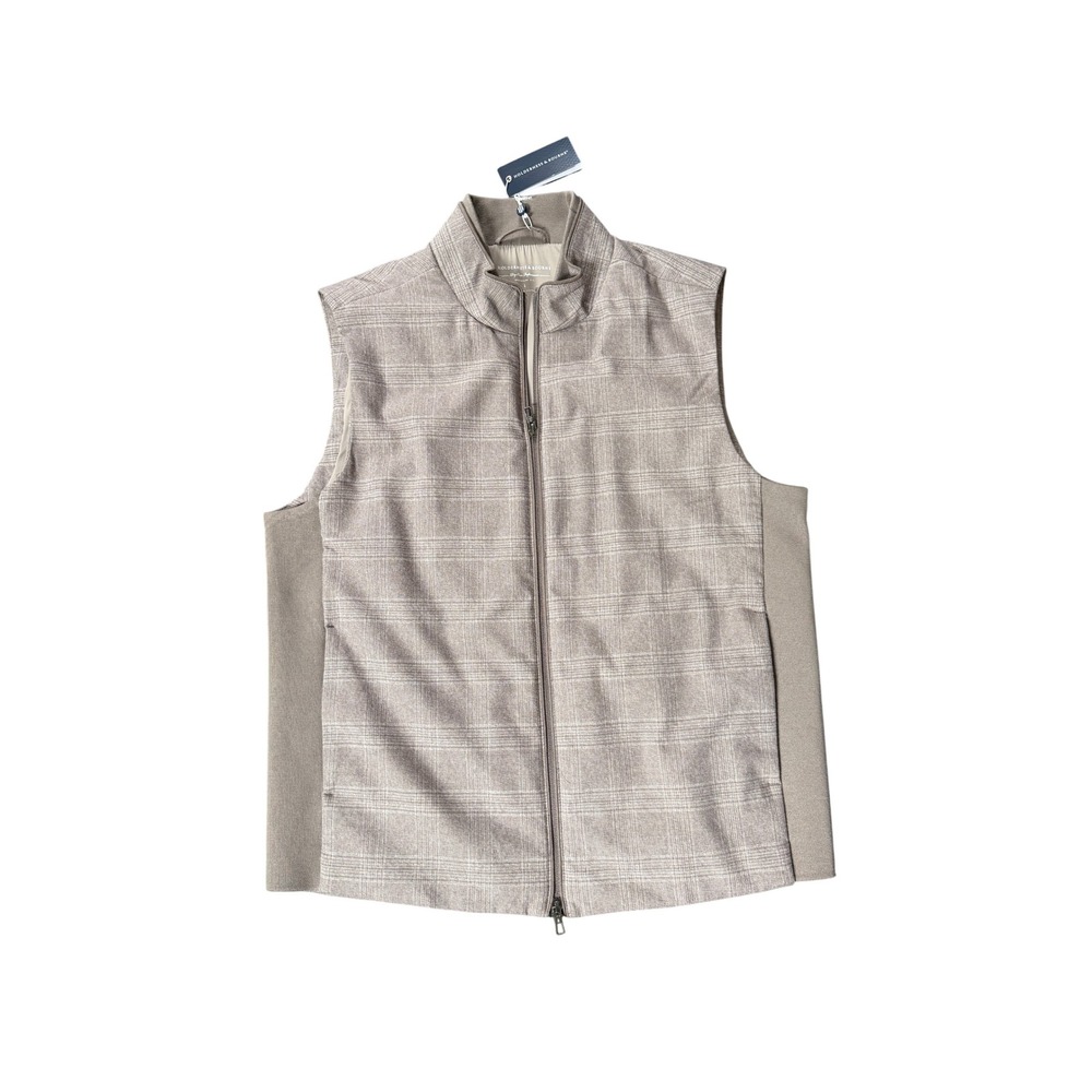 NWT Holderness & Bourne The Sterling Vest Glen Plaid Dune Tan Golf Men Size L
